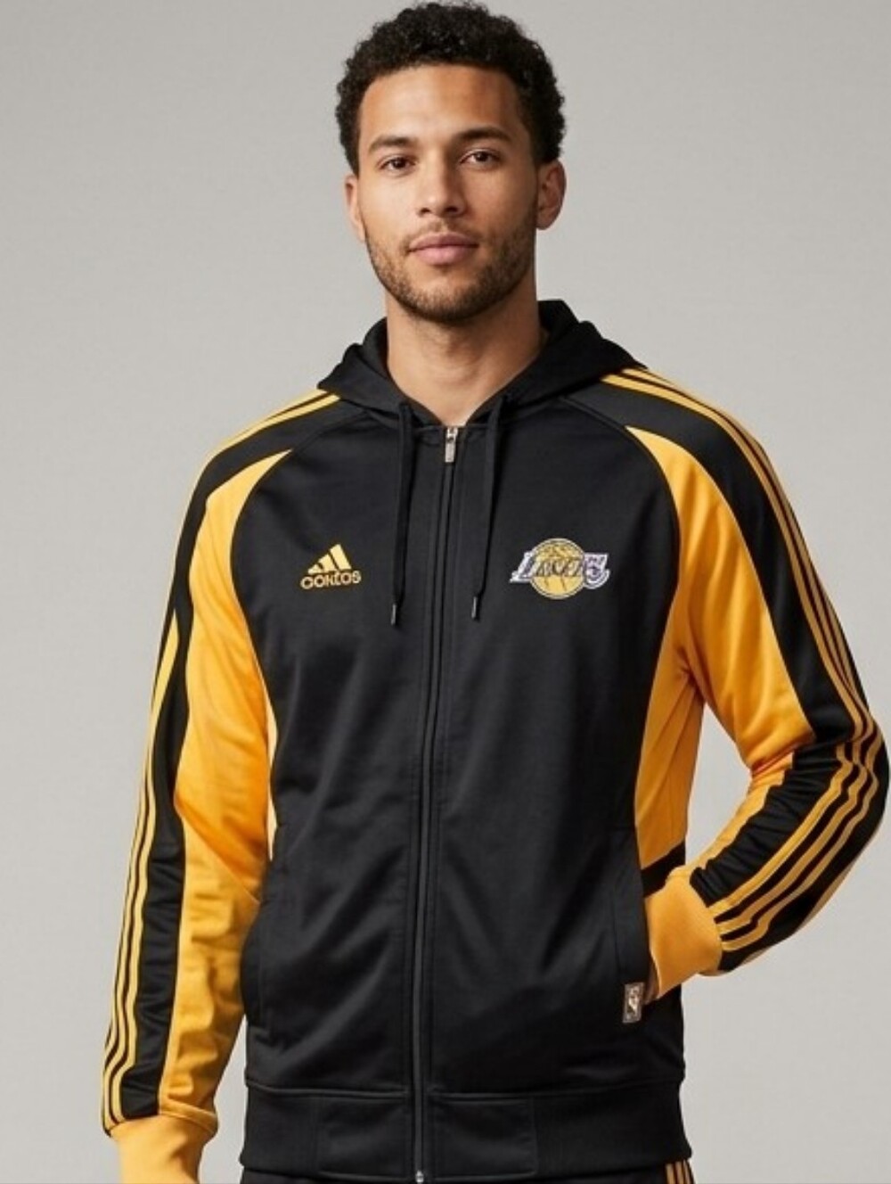 Adidas NBA Los Angeles Lakers Full-Zip Warm-Up Hoodie Size L